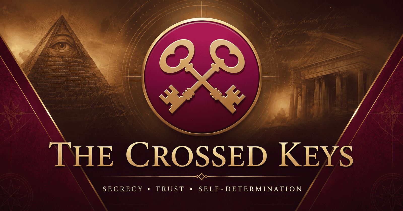 symbols crossed keys representing secrecy, trust, loyalty, and self-determination