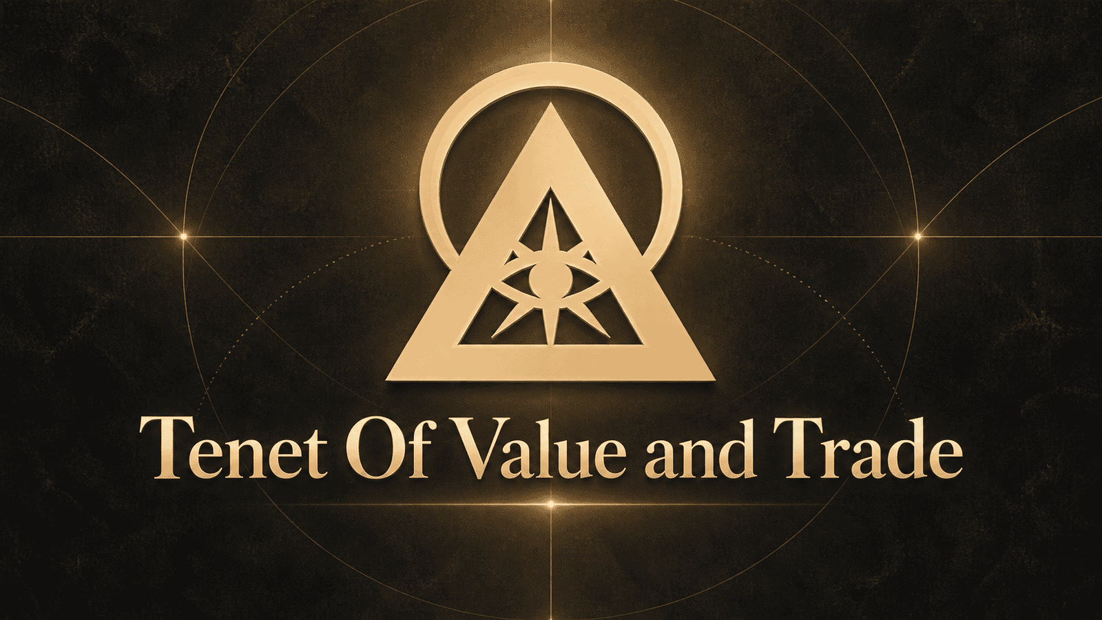 Tenet of Value and Trade cover featuring a golden Illuminati pyramid and eye symbol on a dark background.